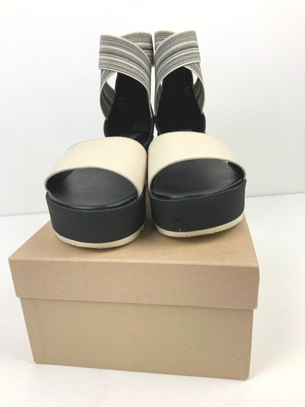 SOREL Dayspring Ankle Strap Platform Sandals Cream/Black Sz 8.5 - Picture 6 of 16